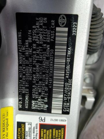 Photo 9 VIN: 4T4BF1FKXER432750 - TOYOTA CAMRY L 