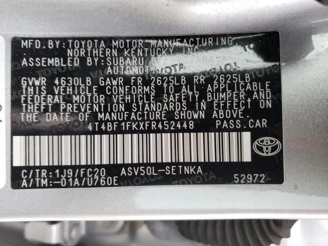 Photo 11 VIN: 4T4BF1FKXFR452448 - TOYOTA CAMRY 