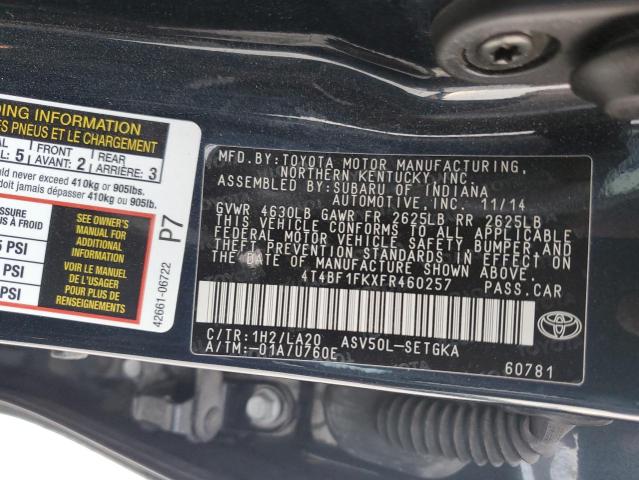 Photo 11 VIN: 4T4BF1FKXFR460257 - TOYOTA CAMRY LE 