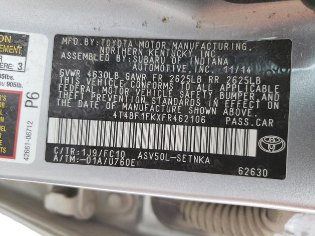 Photo 9 VIN: 4T4BF1FKXFR462106 - TOYOTA CAMRY LE 