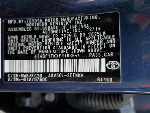 Photo 12 VIN: 4T4BF1FKXFR463644 - TOYOTA CAMRY 