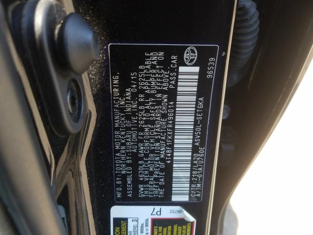 Photo 9 VIN: 4T4BF1FKXFR496014 - TOYOTA CAMRY LE 