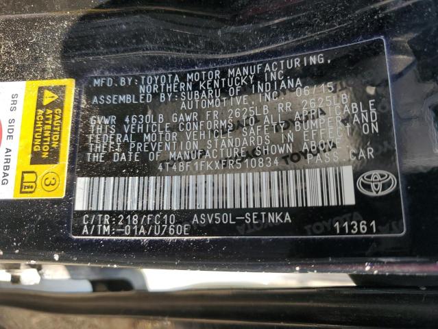 Photo 12 VIN: 4T4BF1FKXFR510834 - TOYOTA CAMRY LE 