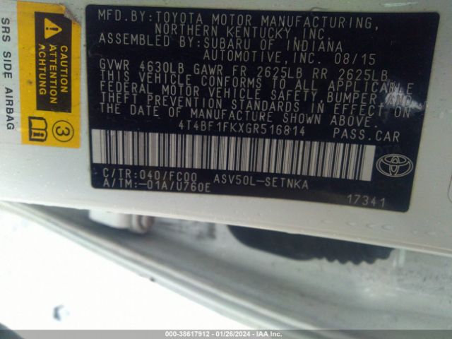 Photo 8 VIN: 4T4BF1FKXGR516814 - TOYOTA CAMRY 