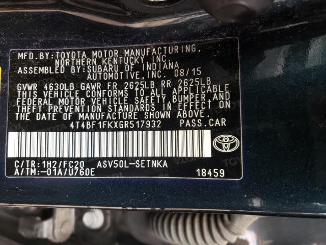 Photo 9 VIN: 4T4BF1FKXGR517932 - TOYOTA CAMRY LE 