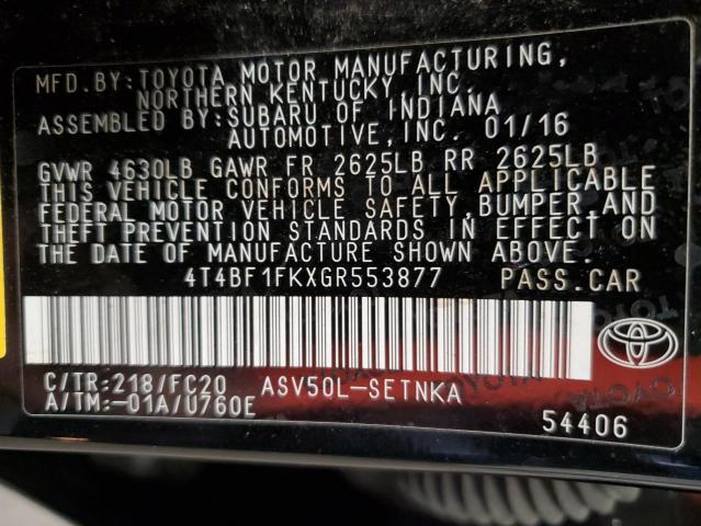 Photo 11 VIN: 4T4BF1FKXGR553877 - TOYOTA CAMRY LE 