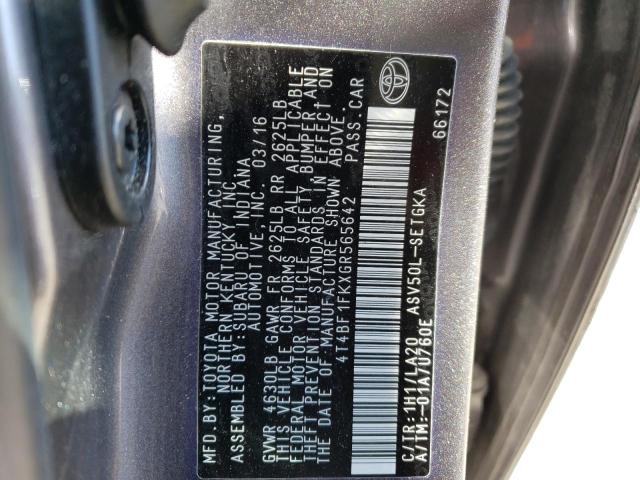 Photo 11 VIN: 4T4BF1FKXGR565642 - TOYOTA CAMRY LE 