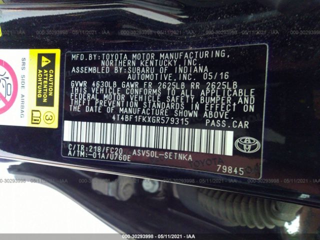 Photo 8 VIN: 4T4BF1FKXGR579315 - TOYOTA CAMRY 