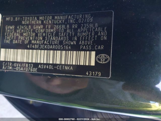 Photo 8 VIN: 4T4BF3EK0AR005164 - TOYOTA CAMRY 