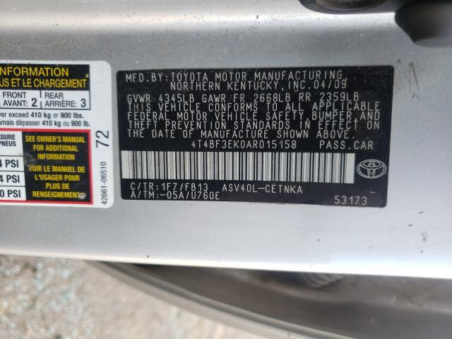 Photo 9 VIN: 4T4BF3EK0AR015158 - TOYOTA CAMRY BASE 