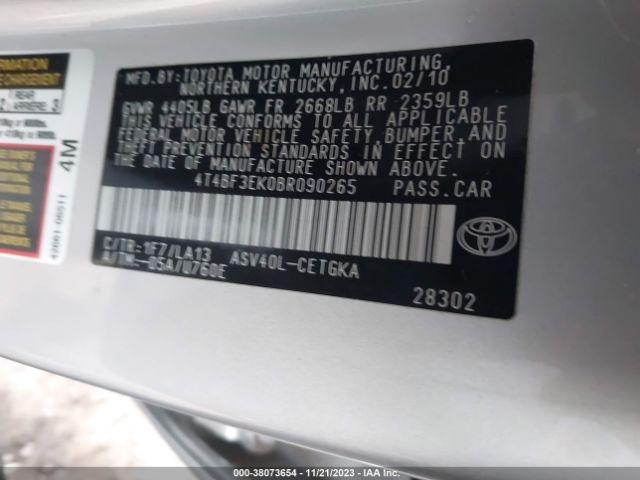 Photo 8 VIN: 4T4BF3EK0BR090265 - TOYOTA CAMRY 