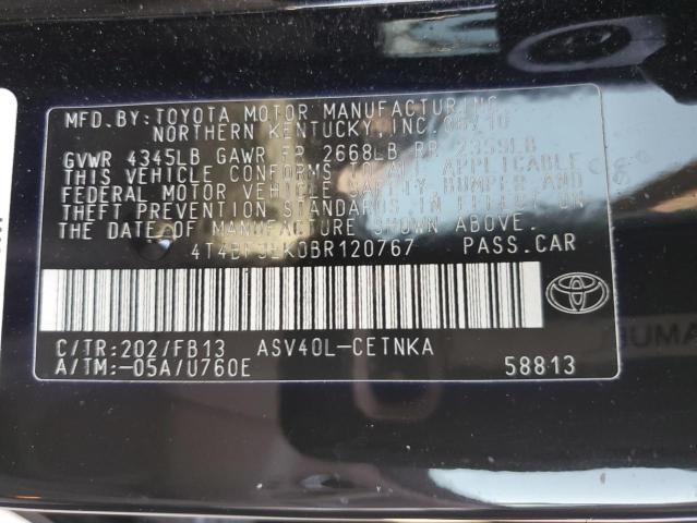 Photo 12 VIN: 4T4BF3EK0BR120767 - TOYOTA CAMRY 