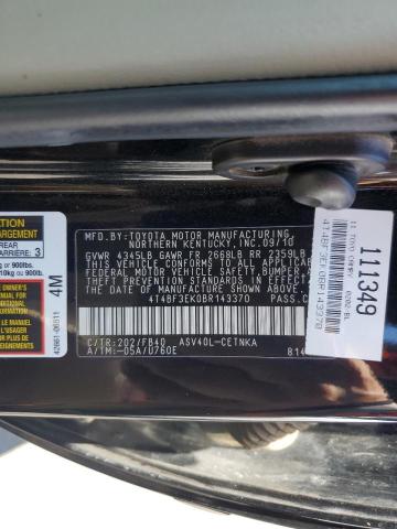 Photo 11 VIN: 4T4BF3EK0BR143370 - TOYOTA CAMRY BASE 