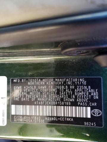 Photo 9 VIN: 4T4BF3EK0BR158189 - TOYOTA CAMRY BASE 