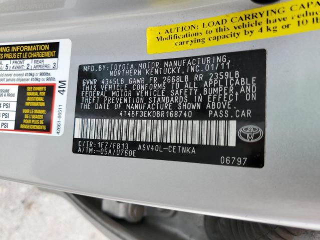 Photo 9 VIN: 4T4BF3EK0BR168740 - TOYOTA CAMRY BASE 