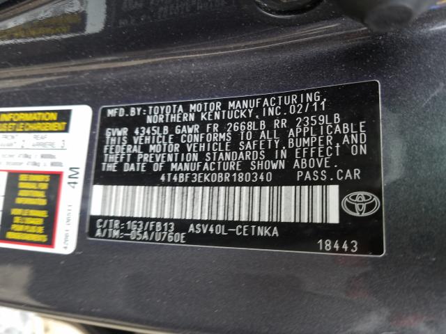 Photo 9 VIN: 4T4BF3EK0BR180340 - TOYOTA CAMRY BASE 