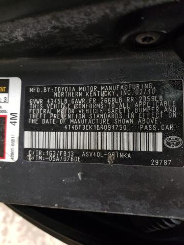 Photo 9 VIN: 4T4BF3EK1BR091750 - TOYOTA CAMRY BASE 