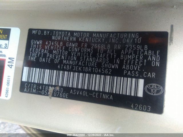 Photo 8 VIN: 4T4BF3EK1BR104562 - TOYOTA CAMRY 