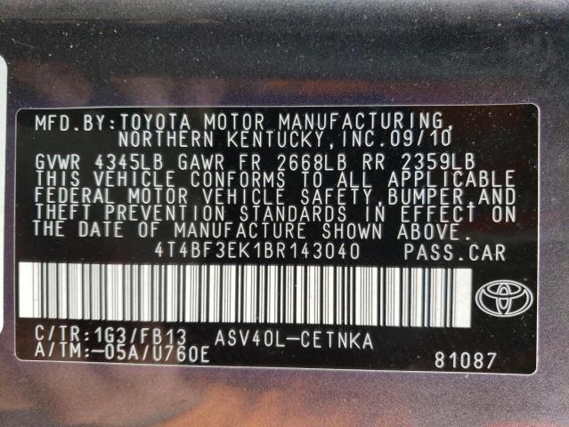 Photo 11 VIN: 4T4BF3EK1BR143040 - TOYOTA CAMRY BASE 