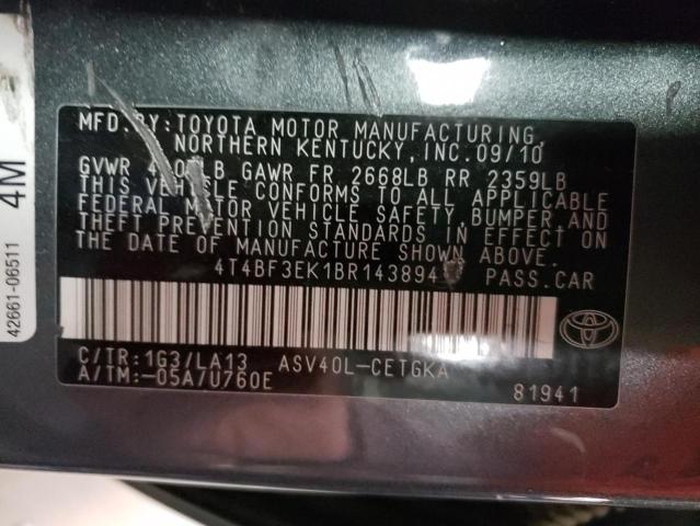 Photo 9 VIN: 4T4BF3EK1BR143894 - TOYOTA CAMRY BASE 