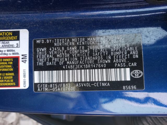 Photo 9 VIN: 4T4BF3EK1BR147640 - TOYOTA CAMRY BASE 