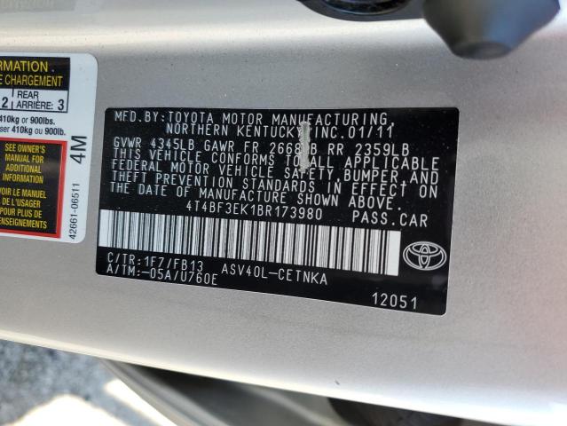 Photo 9 VIN: 4T4BF3EK1BR173980 - TOYOTA CAMRY BASE 