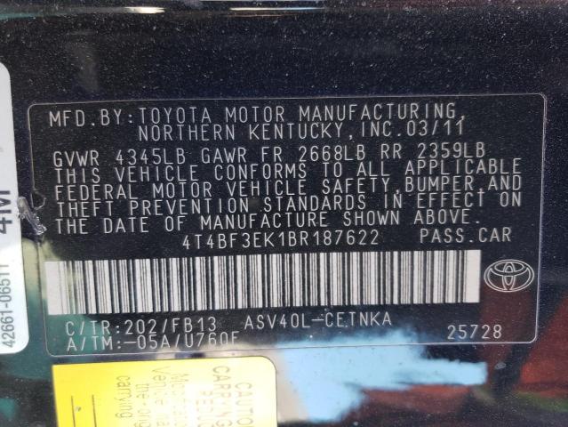 Photo 11 VIN: 4T4BF3EK1BR187622 - TOYOTA CAMRY 