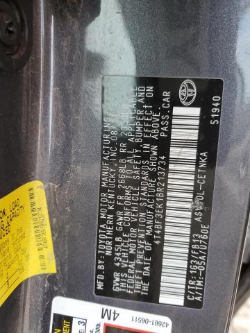 Photo 11 VIN: 4T4BF3EK1BR213734 - TOYOTA CAMRY BASE 