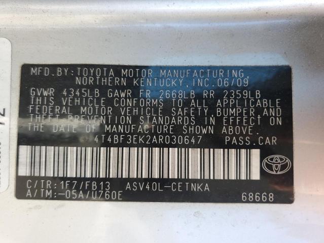 Photo 12 VIN: 4T4BF3EK2AR030647 - TOYOTA CAMRY BASE 