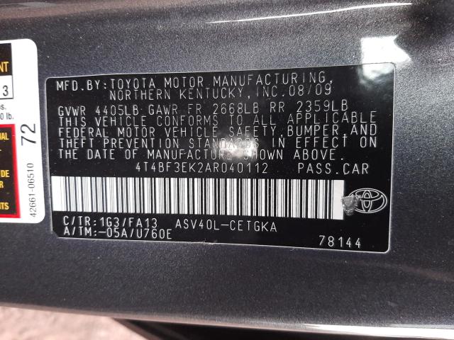 Photo 9 VIN: 4T4BF3EK2AR040112 - TOYOTA CAMRY 