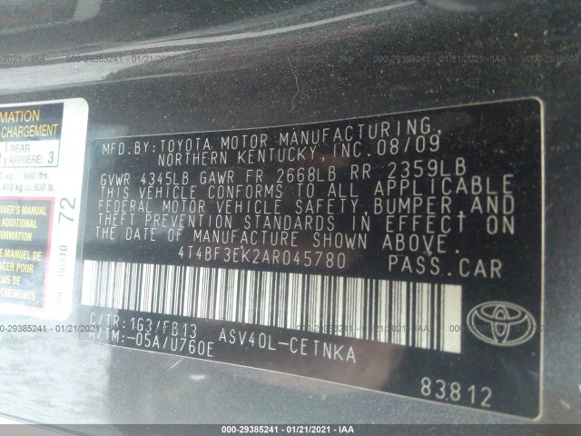 Photo 8 VIN: 4T4BF3EK2AR045780 - TOYOTA CAMRY 