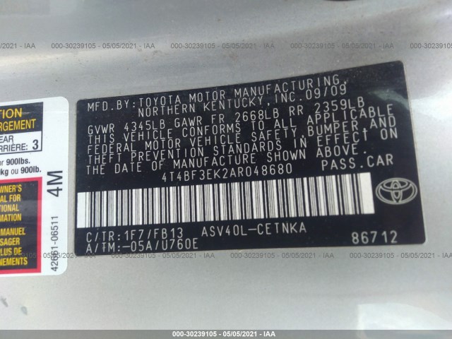 Photo 8 VIN: 4T4BF3EK2AR048680 - TOYOTA CAMRY 