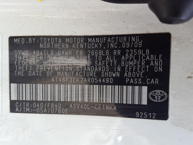 Photo 9 VIN: 4T4BF3EK2AR054480 - TOYOTA CAMRY BASE 