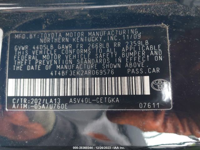 Photo 8 VIN: 4T4BF3EK2AR069576 - TOYOTA CAMRY 