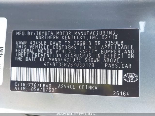 Photo 8 VIN: 4T4BF3EK2BR088128 - TOYOTA CAMRY 