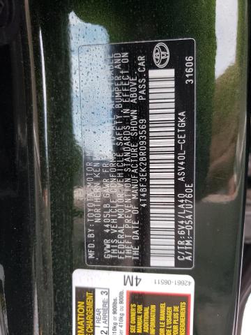 Photo 11 VIN: 4T4BF3EK2BR093569 - TOYOTA CAMRY BASE 