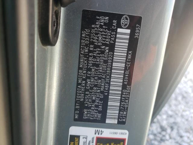 Photo 11 VIN: 4T4BF3EK2BR098920 - TOYOTA CAMRY BASE 