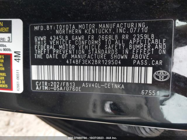 Photo 8 VIN: 4T4BF3EK2BR129504 - TOYOTA CAMRY 