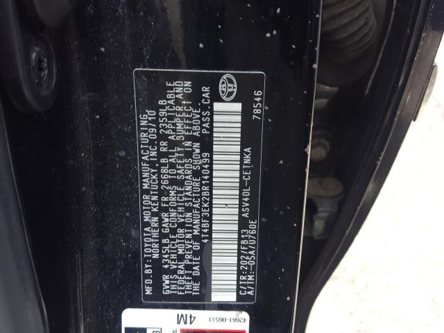 Photo 9 VIN: 4T4BF3EK2BR140499 - TOYOTA CAMRY BASE 