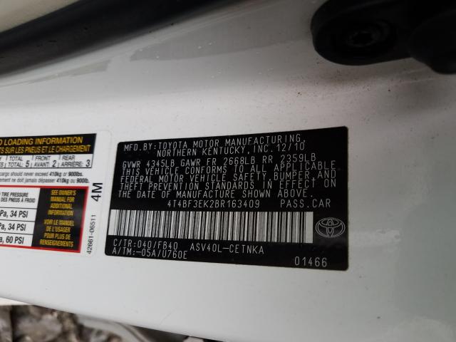 Photo 9 VIN: 4T4BF3EK2BR163409 - TOYOTA CAMRY BASE 