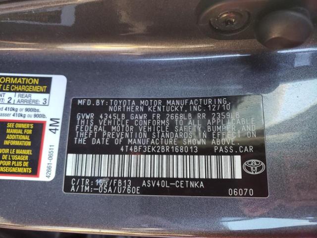 Photo 9 VIN: 4T4BF3EK2BR168013 - TOYOTA CAMRY BASE 