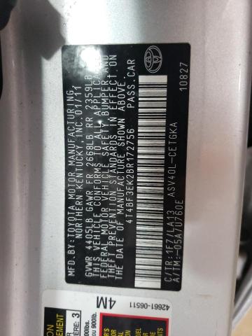 Photo 11 VIN: 4T4BF3EK2BR172756 - TOYOTA CAMRY BASE 