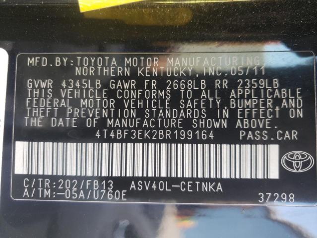 Photo 9 VIN: 4T4BF3EK2BR199164 - TOYOTA CAMRY BASE 