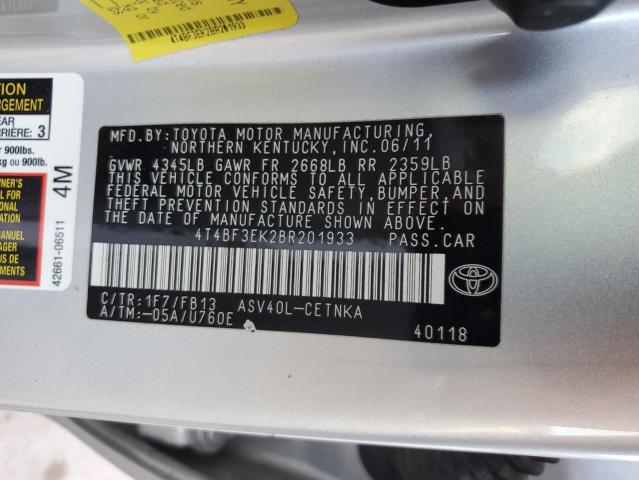 Photo 11 VIN: 4T4BF3EK2BR201933 - TOYOTA CAMRY 