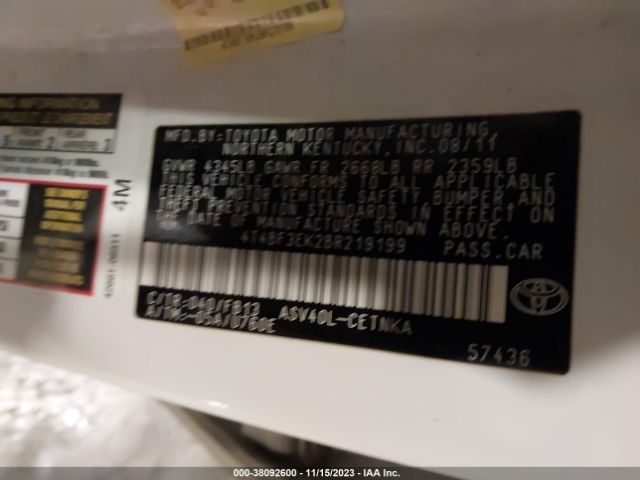 Photo 8 VIN: 4T4BF3EK2BR219199 - TOYOTA CAMRY 