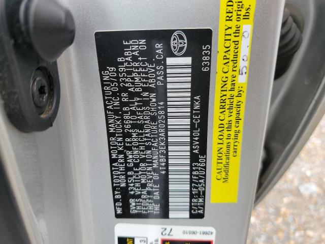 Photo 11 VIN: 4T4BF3EK3AR025814 - TOYOTA CAMRY 