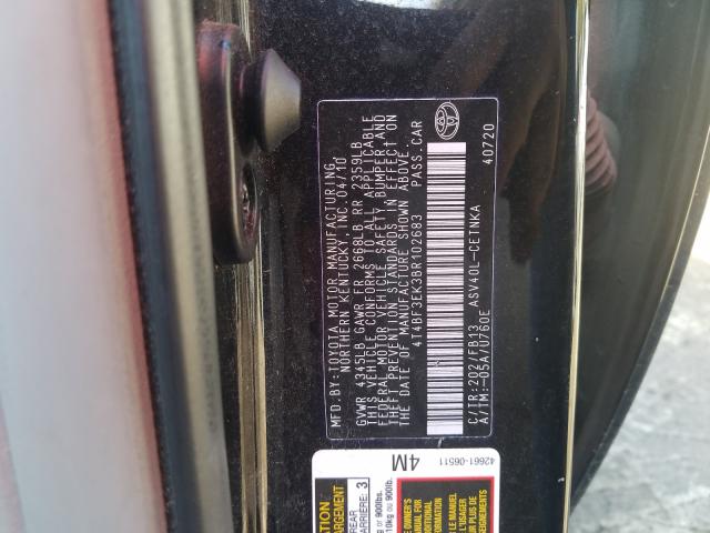 Photo 9 VIN: 4T4BF3EK3BR102683 - TOYOTA CAMRY BASE 