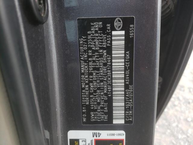 Photo 9 VIN: 4T4BF3EK3BR178467 - TOYOTA CAMRY BASE 