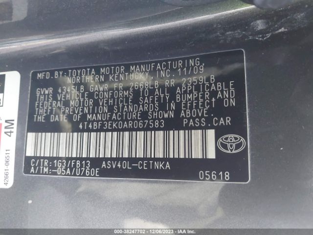 Photo 8 VIN: 4T4BF3EK4AR067583 - TOYOTA CAMRY 