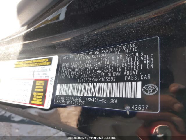 Photo 8 VIN: 4T4BF3EK4BR105592 - TOYOTA CAMRY 